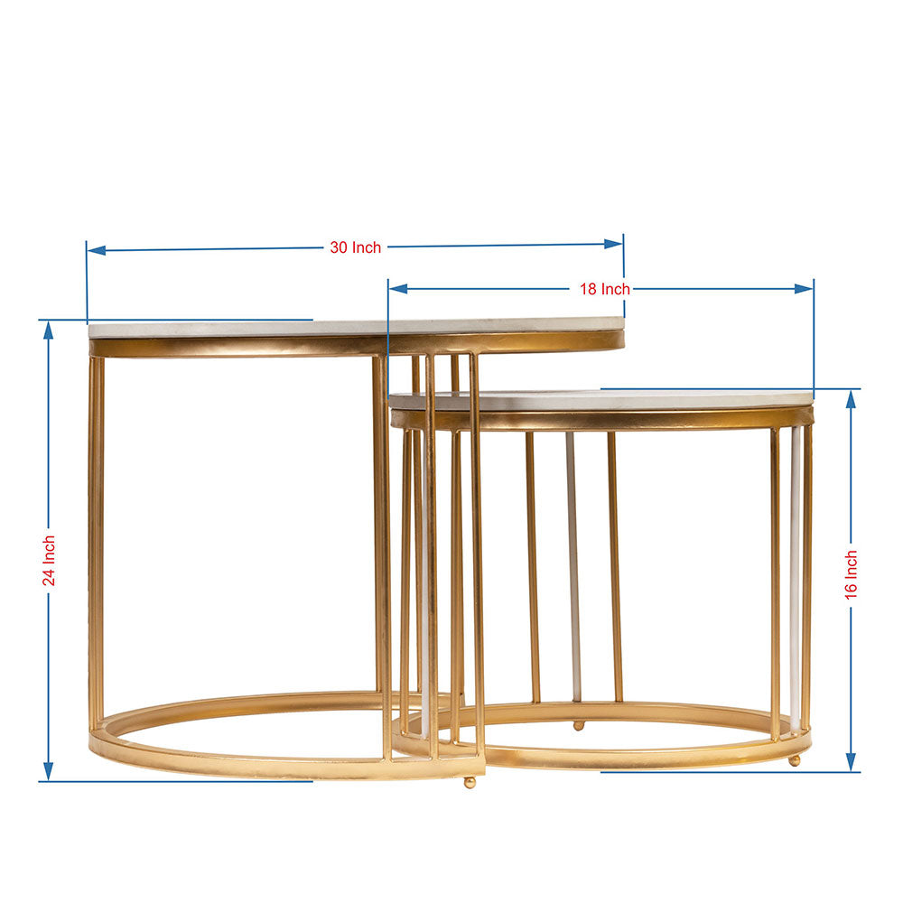 Nesting Table, UAF006(UA OVERSEAS), White Marble Nesting Table , Nesting Table - VT12204