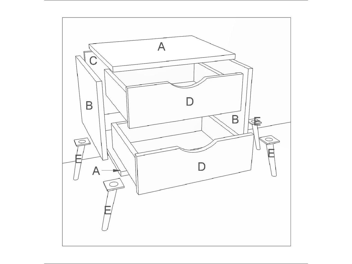 Bedside Table, Nightstand Table, White Color Bedside Table, Side Table with Drawer, Bedside Table - VT12219