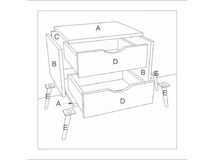 Bedside Table, Nightstand Table, White Color Bedside Table, Side Table with Drawer, Bedside Table - VT12219