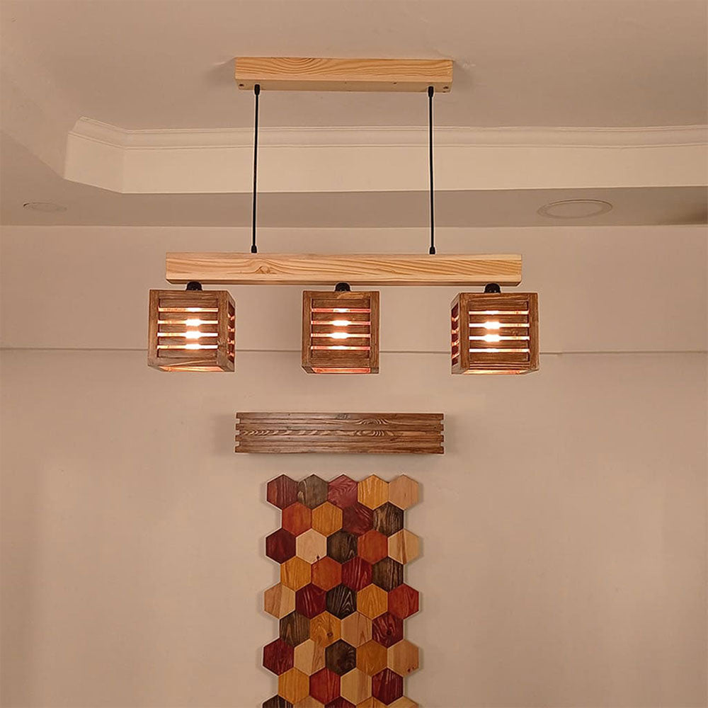 Hanginig light, Hanginig light with Light & Dark Brown Color, Hanginig light in Wood, Hanginig light for Home, Hanginig light - VT14022