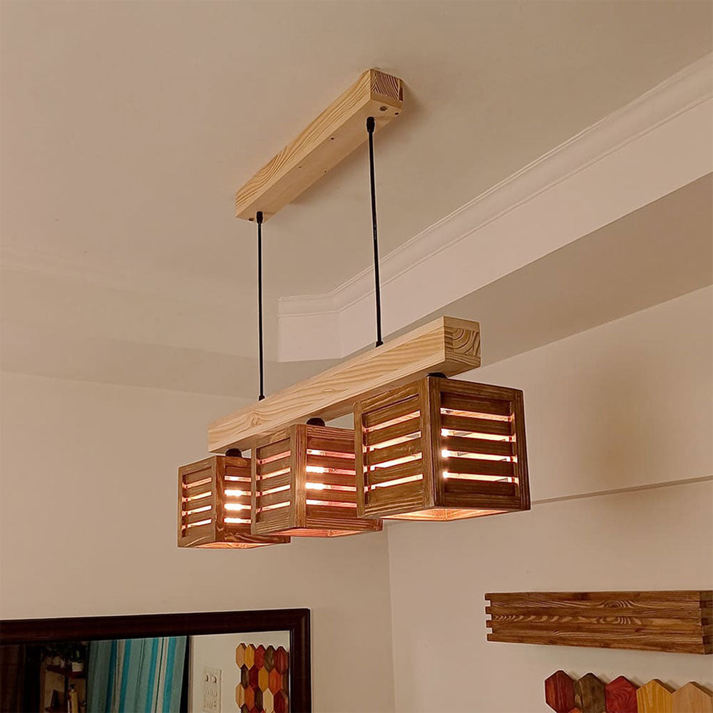 Hanginig light, Hanginig light with Light & Dark Brown Color, Hanginig light in Wood, Hanginig light for Home, Hanginig light - VT14022