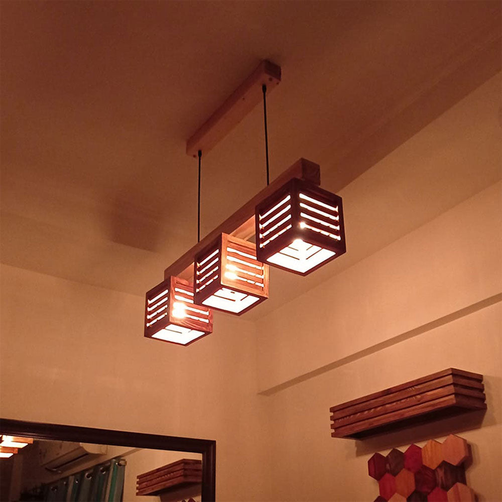 Hanginig light, Hanginig light with Light & Dark Brown Color, Hanginig light in Wood, Hanginig light for Home, Hanginig light - VT14022