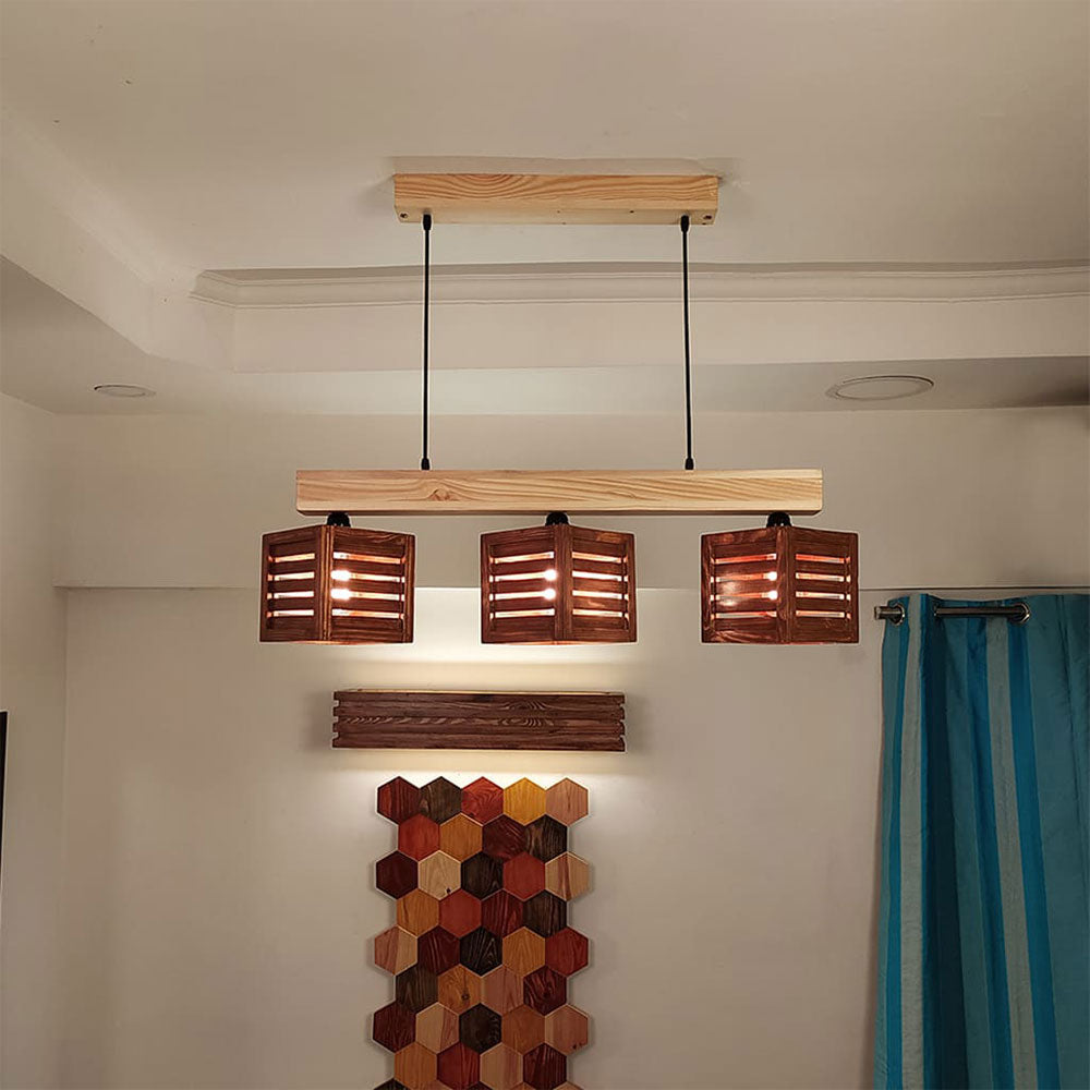 Hanginig light, Hanginig light with Light & Dark Brown Color, Hanginig light in Wood, Hanginig light for Home, Hanginig light - VT14022