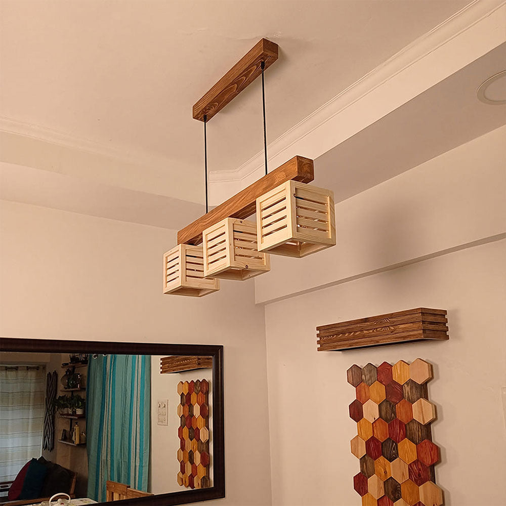 Hanginig light, Hanginig light with Light & Dark Brown Color, Hanginig light in Wood, Hanginig light for Home, Hanginig light - VT14023