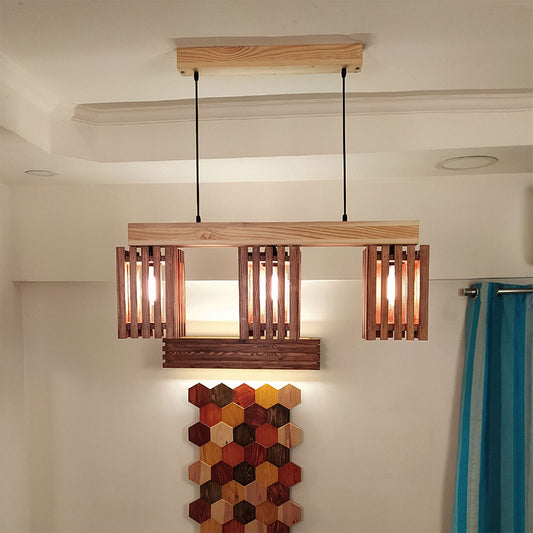 Hanging Light, Hanging Light with Dark & Light Brown Color, Hanging Light in Wood, Hanging Light for Home, Hanging Light - VT14028