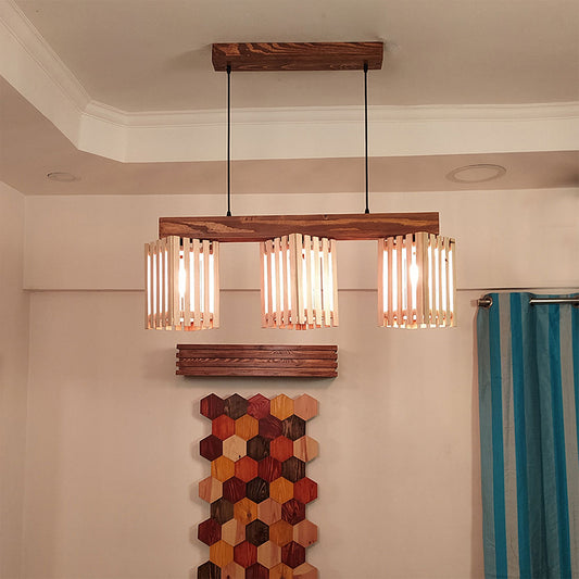 Hanging Light, Hanging Light with Dark & Light Brown Color, Hanging Light in Wood, Hanging Light for Home, Hanging Light - VT14029
