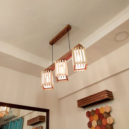 Hanging Light, Hanging Light with Dark & Light Brown Color, Hanging Light in Wood, Hanging Light for Home, Hanging Light - VT14029