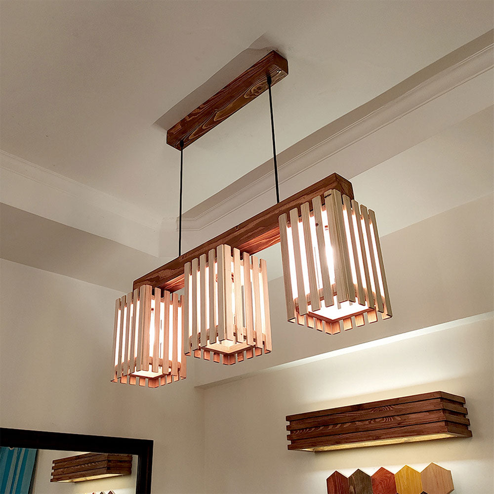 Hanging Light, Hanging Light with Dark & Light Brown Color, Hanging Light in Wood, Hanging Light for Home, Hanging Light - VT14029