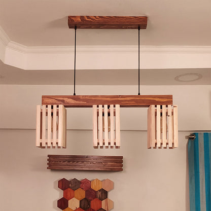 Hanging Light, Hanging Light with Dark & Light Brown Color, Hanging Light in Wood, Hanging Light for Home, Hanging Light - VT14029