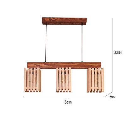 Hanging Light, Hanging Light with Dark & Light Brown Color, Hanging Light in Wood, Hanging Light for Home, Hanging Light - VT14029