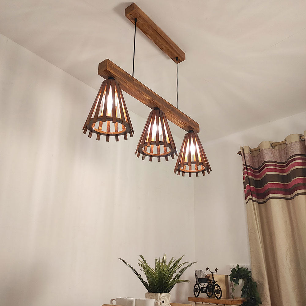 Hanging Light, Hanging Light with Dark Brown Color, Hanging Light in Wood, Hanging Light for Home, Hanging Light - VT14030