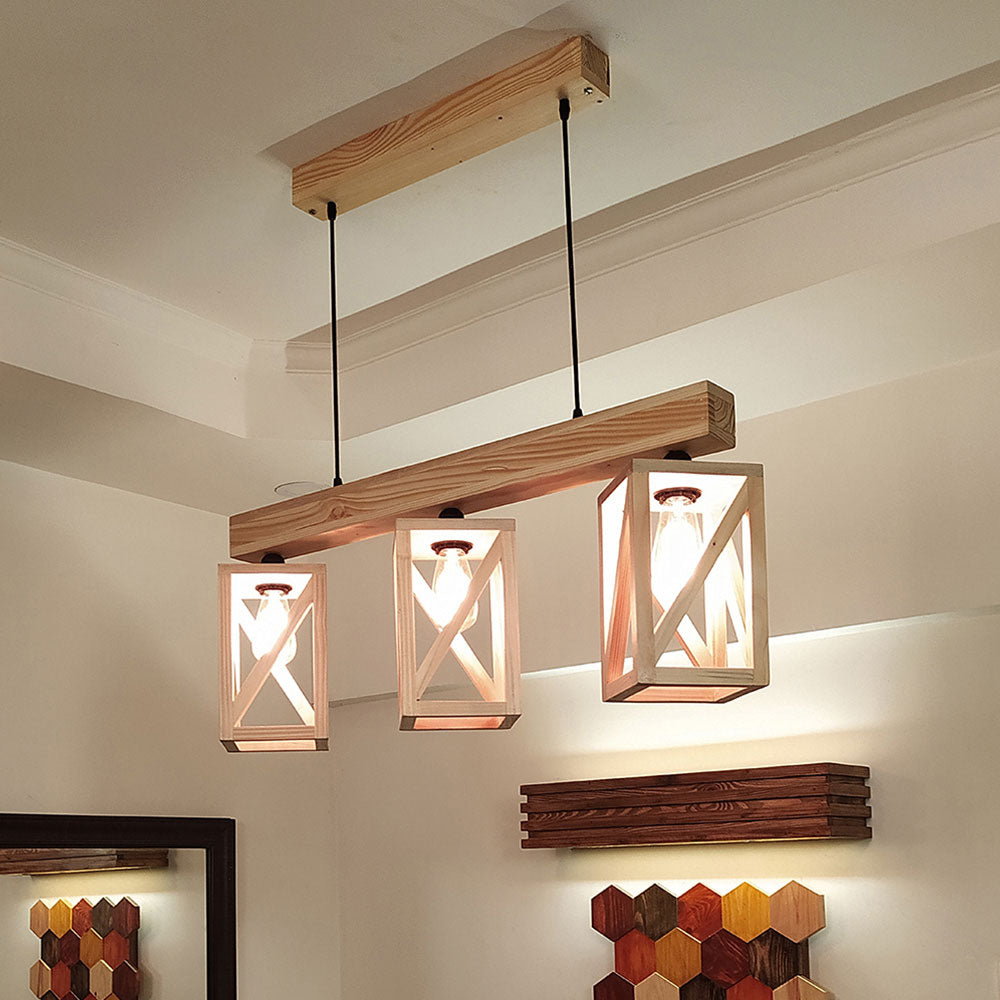 Hanging Light, Hanging Light with Light Brown Color, Hanging Light in Wood, Hanging Light for Home, Hanging Light - VT14033