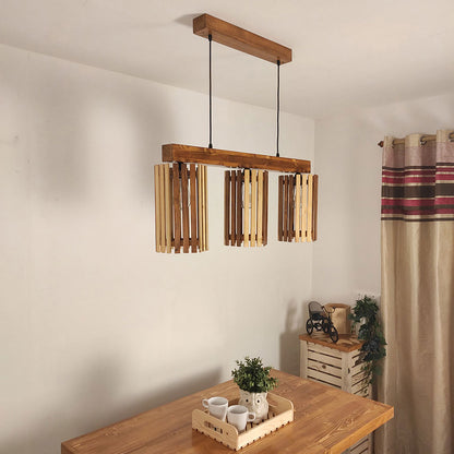 Hanging Light, Hanging Light with Dark & Light Brown Color, Hanging Light in Wood, Hanging Light for Home, Hanging Light - VT14034