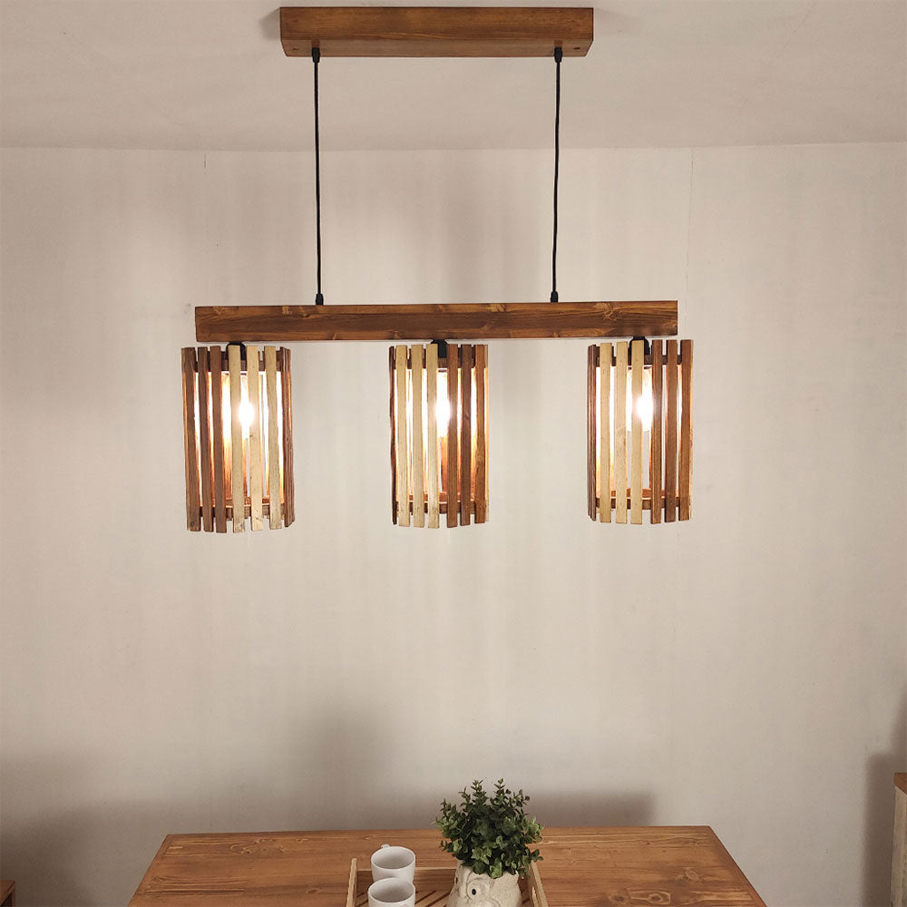 Hanging Light, Hanging Light with Dark & Light Brown Color, Hanging Light in Wood, Hanging Light for Home, Hanging Light - VT14034