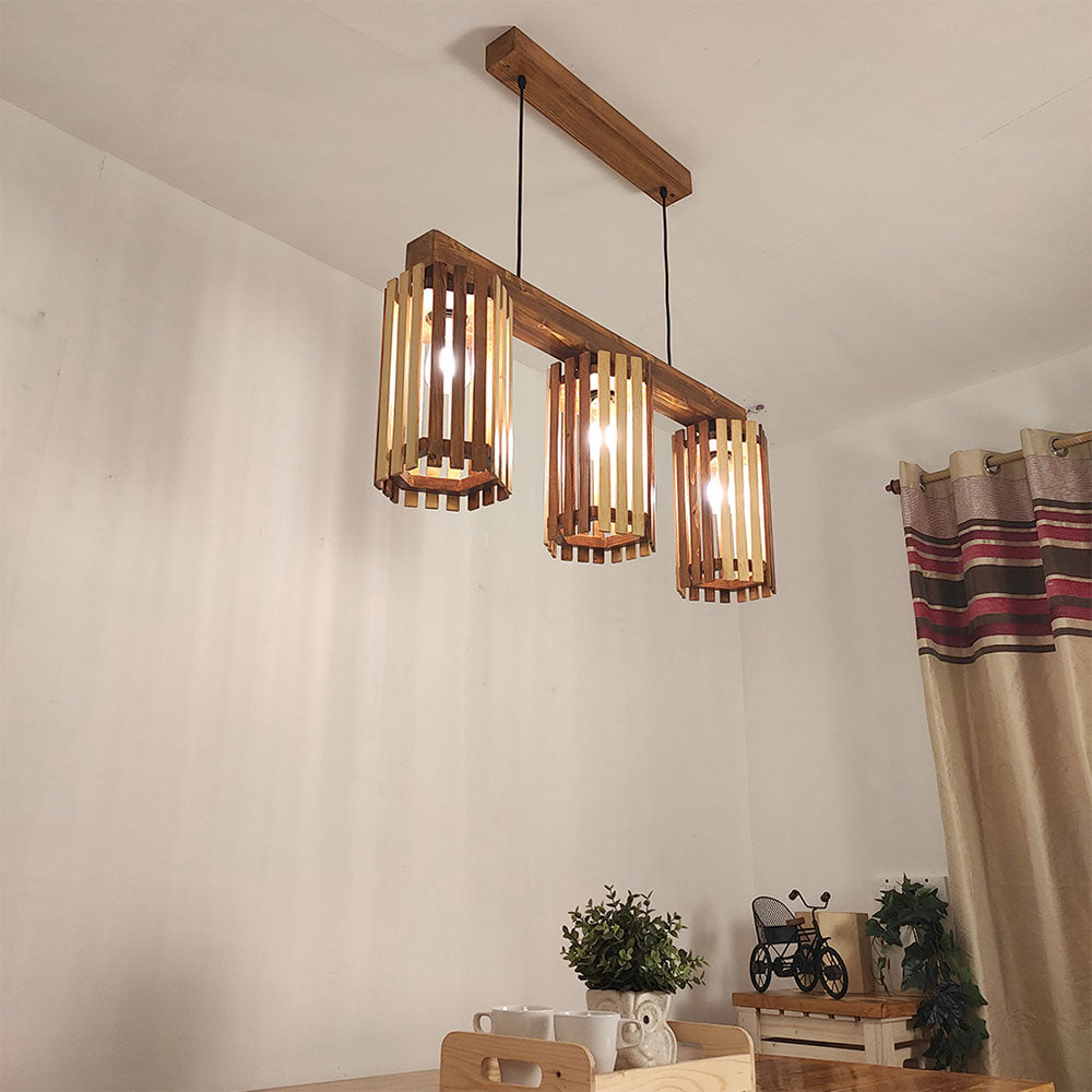 Hanging Light, Hanging Light with Dark & Light Brown Color, Hanging Light in Wood, Hanging Light for Home, Hanging Light - VT14034