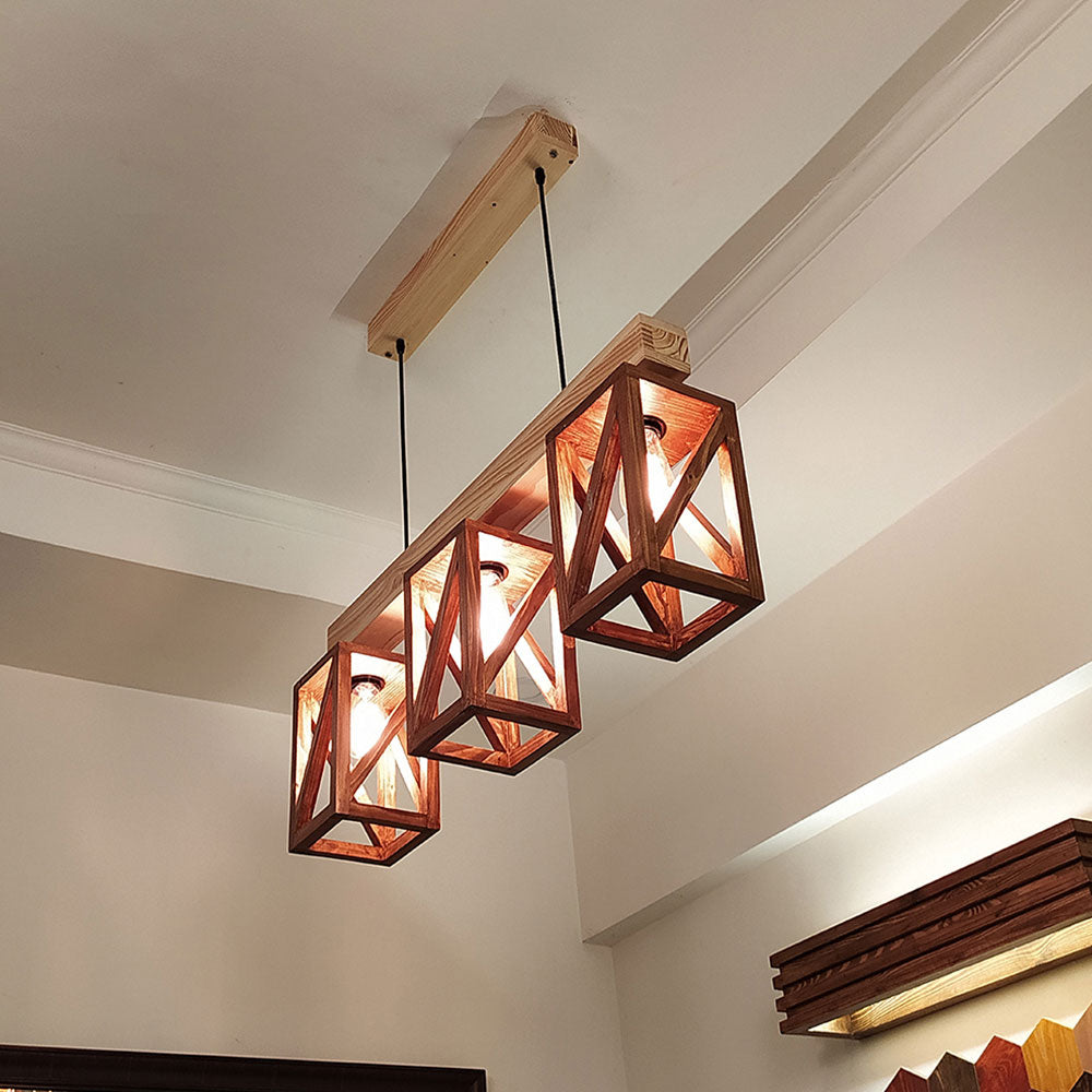 Hanging Light, Hanging Light with Dark & Light Brown Color, Hanging Light in Wood, Hanging Light for Home, Hanging Light - VT14035