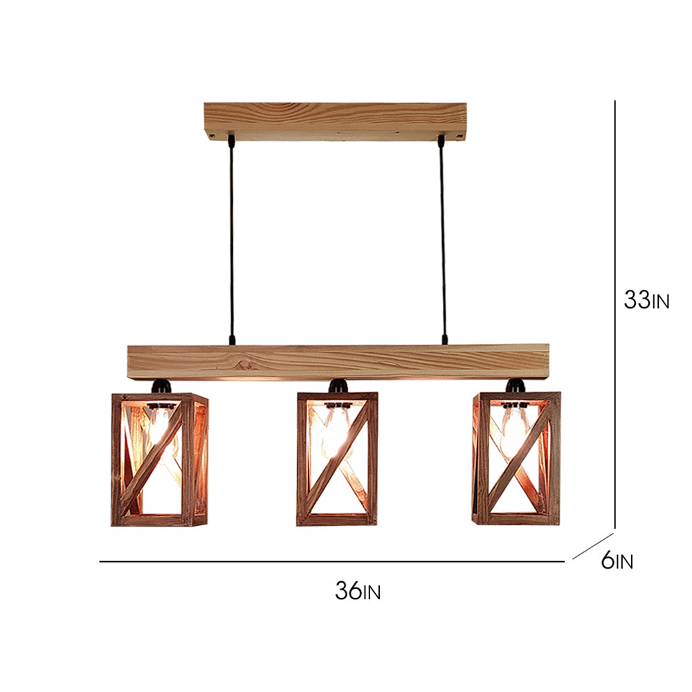 Hanging Light, Hanging Light with Dark & Light Brown Color, Hanging Light in Wood, Hanging Light for Home, Hanging Light - VT14035