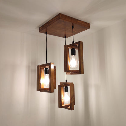 Hanging Light, Hanging Light with  Brown Color, Hanging Light in Wood, Hanging Light for Living & Dining Area, Hanging Light - VT14038