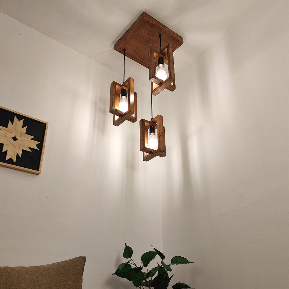 Hanging Light, Hanging Light with  Brown Color, Hanging Light in Wood, Hanging Light for Living & Dining Area, Hanging Light - VT14038