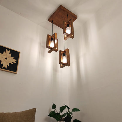 Hanging Light, Hanging Light with  Brown Color, Hanging Light in Wood, Hanging Light for Living & Dining Area, Hanging Light - VT14038