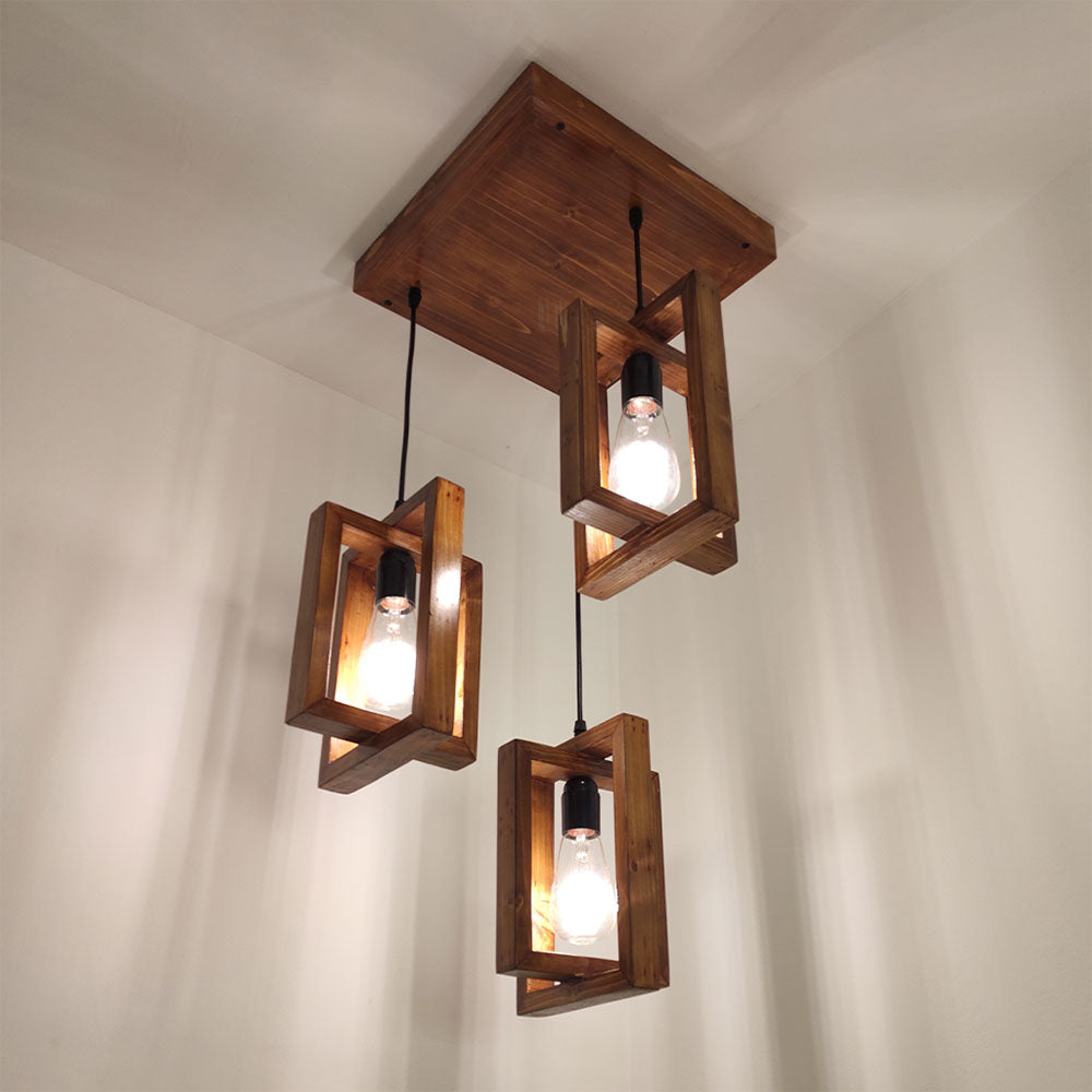 Hanging Light, Hanging Light with  Brown Color, Hanging Light in Wood, Hanging Light for Living & Dining Area, Hanging Light - VT14038