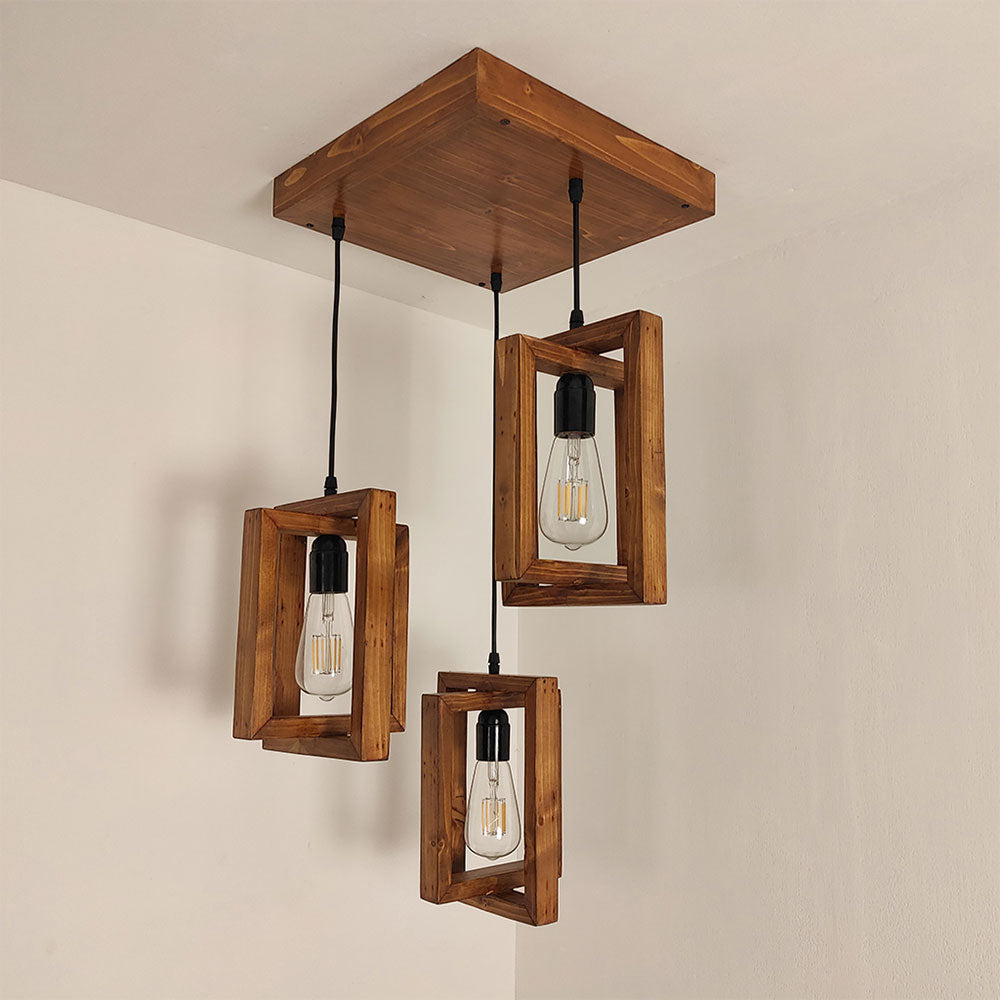 Hanging Light, Hanging Light with  Brown Color, Hanging Light in Wood, Hanging Light for Living & Dining Area, Hanging Light - VT14038