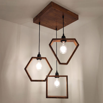 Hanging Light, Hanging Light with  Brown Color, Hanging Light in Wood, Hanging Light for Living & Dining Area, Hanging Light - VT14039