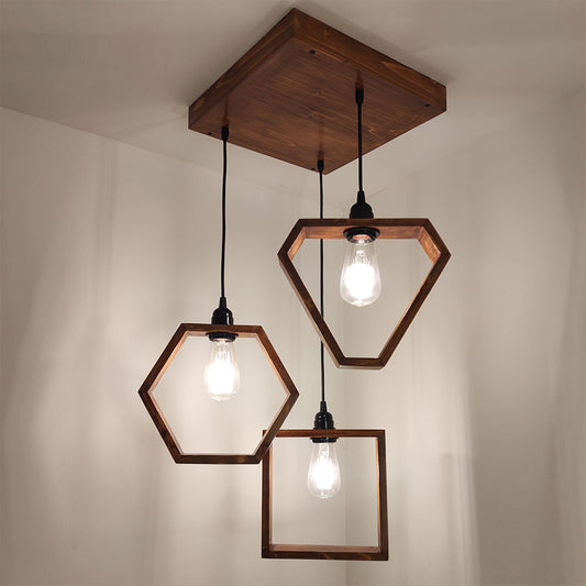 Hanging Light, Hanging Light with  Brown Color, Hanging Light in Wood, Hanging Light for Living & Dining Area, Hanging Light - VT14039