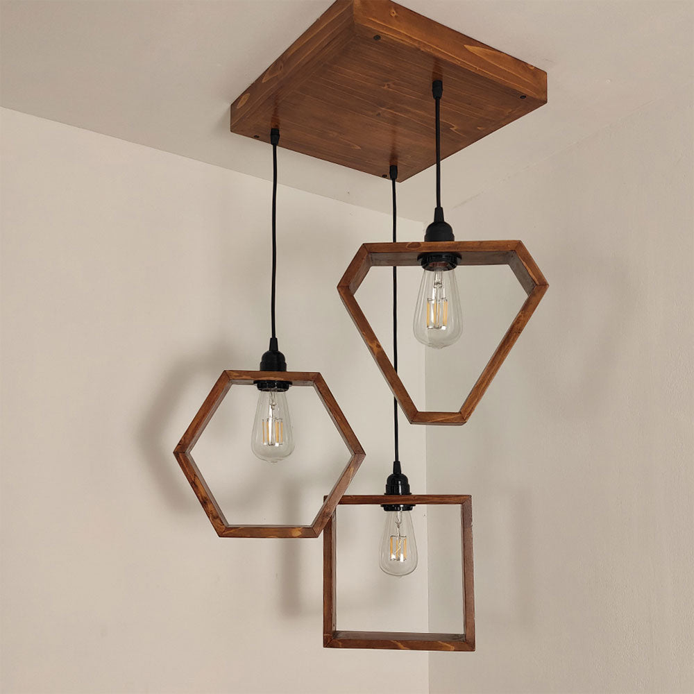 Hanging Light, Hanging Light with  Brown Color, Hanging Light in Wood, Hanging Light for Living & Dining Area, Hanging Light - VT14039