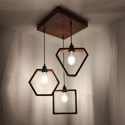 Hanging Light, Hanging Light with  Brown Color, Hanging Light in Wood, Hanging Light for Living & Dining Area, Hanging Light - VT14039