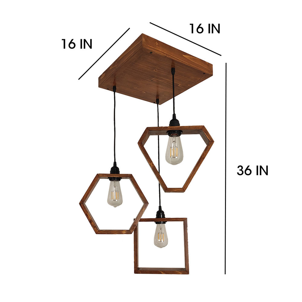 Hanging Light, Hanging Light with  Brown Color, Hanging Light in Wood, Hanging Light for Living & Dining Area, Hanging Light - VT14039