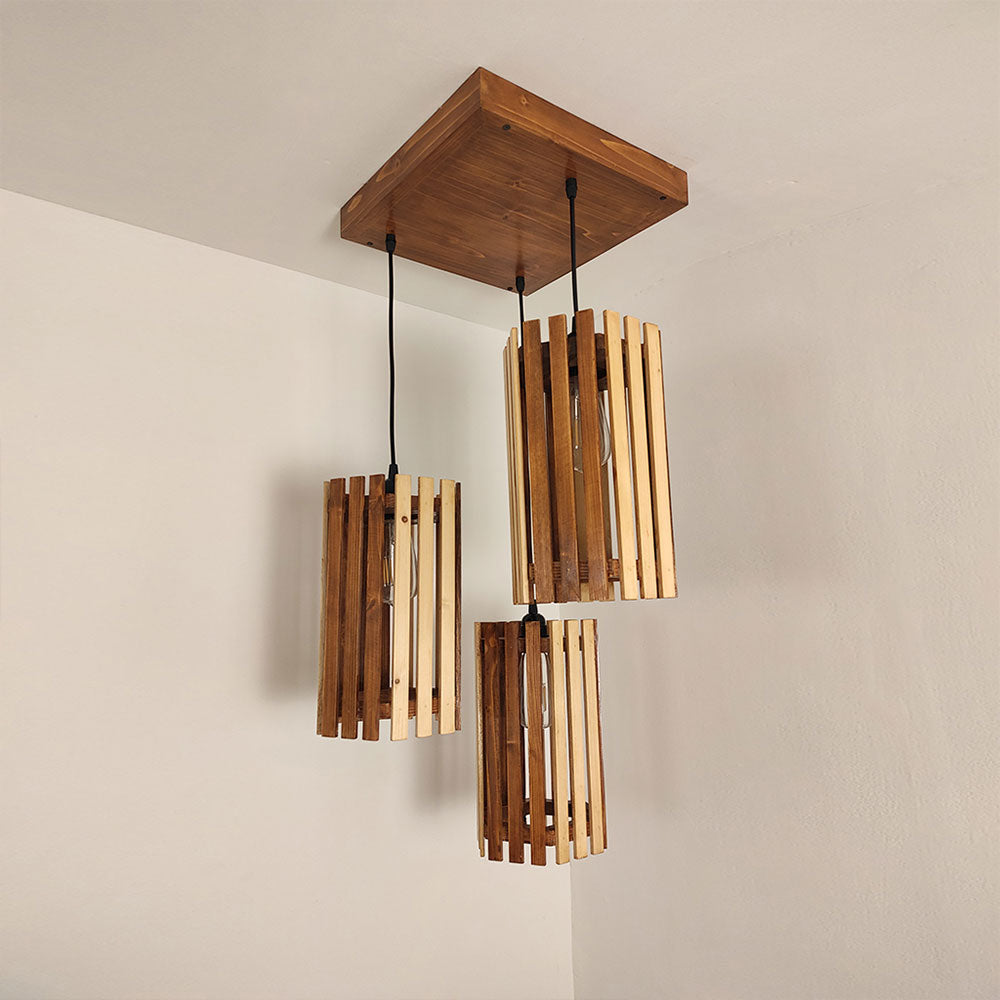 Hanging Light, Hanging Light with  Brown Color, Hanging Light in Wood, Hanging Light for Living & Dining Area, Hanging Light - VT14040