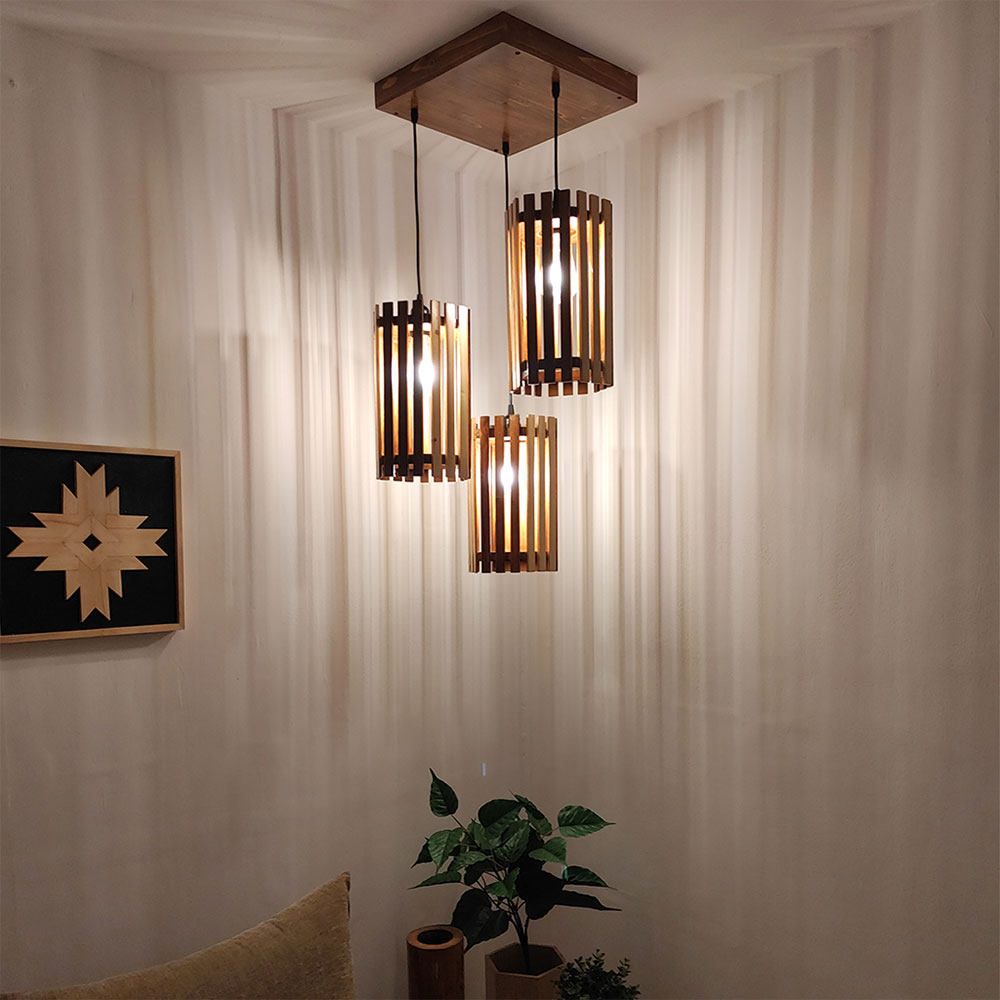 Hanging Light, Hanging Light with  Brown Color, Hanging Light in Wood, Hanging Light for Living & Dining Area, Hanging Light - VT14040