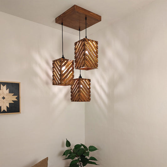 Hanging Light, Hanging Light with  Brown Color, Hanging Light in Wood, Hanging Light for Living & Dining Area, Hanging Light - VT14041