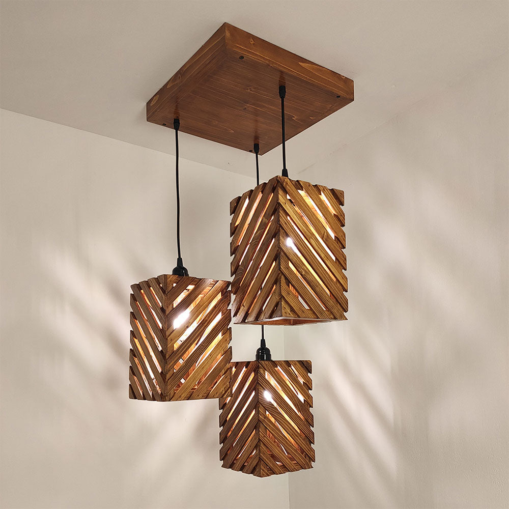 Hanging Light, Hanging Light with  Brown Color, Hanging Light in Wood, Hanging Light for Living & Dining Area, Hanging Light - VT14041