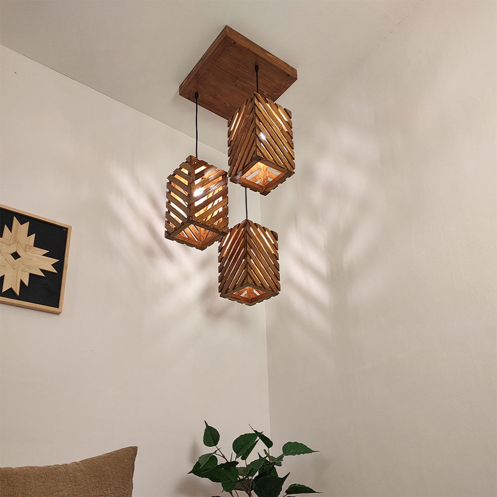 Hanging Light, Hanging Light with  Brown Color, Hanging Light in Wood, Hanging Light for Living & Dining Area, Hanging Light - VT14041