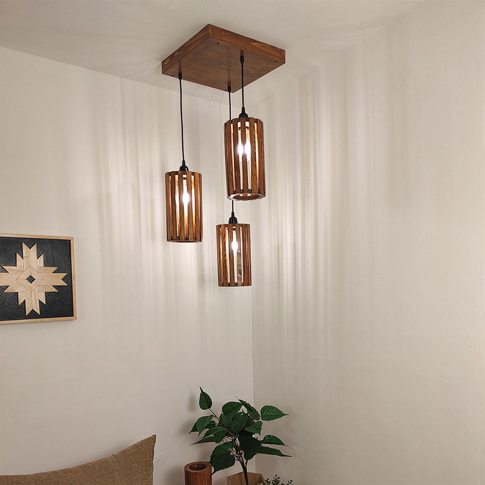 Hanging Light, Hanging Light with  Brown Color, Hanging Light in Wood, Hanging Light for Living & Dining Area, Hanging Light - VT14042