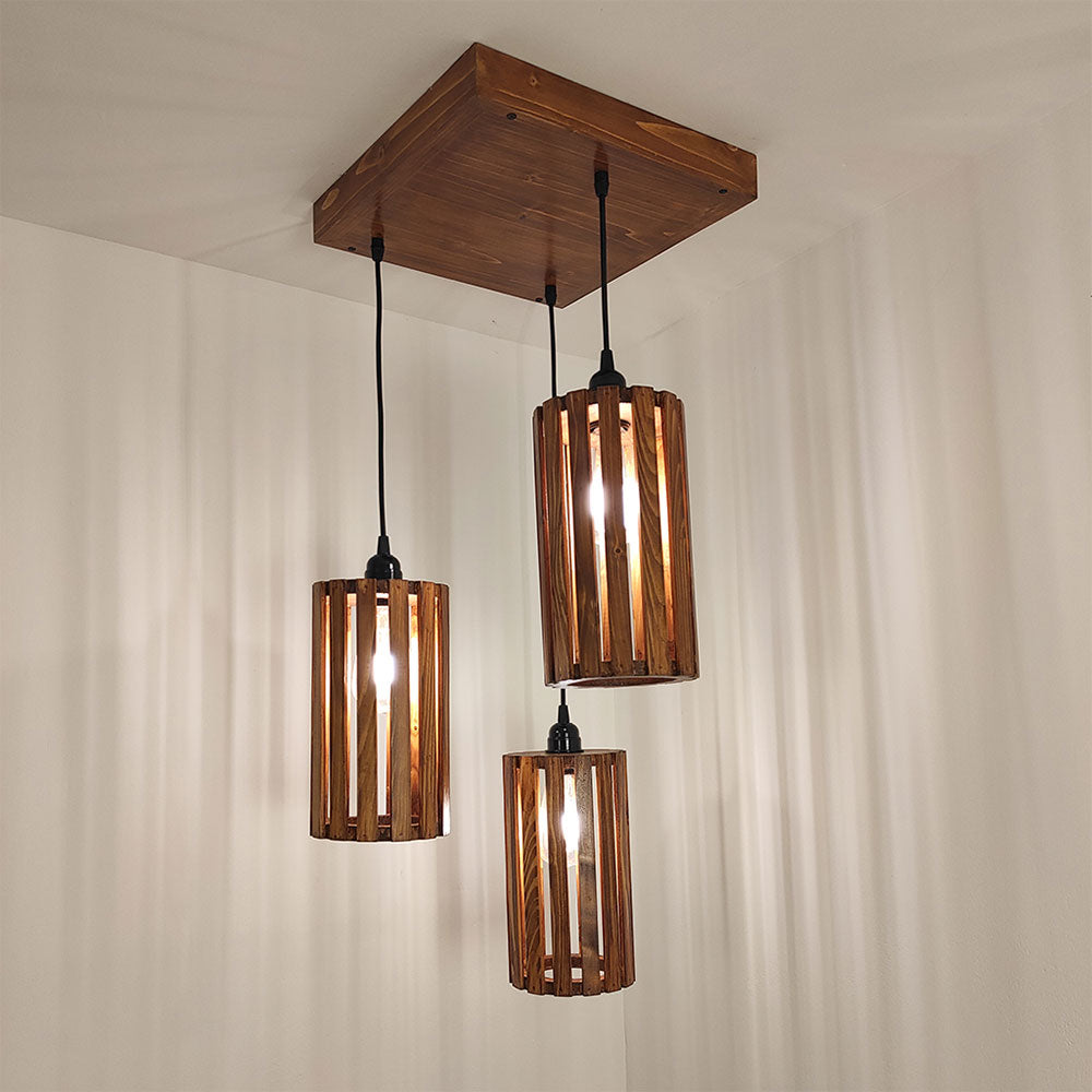 Hanging Light, Hanging Light with  Brown Color, Hanging Light in Wood, Hanging Light for Living & Dining Area, Hanging Light - VT14042