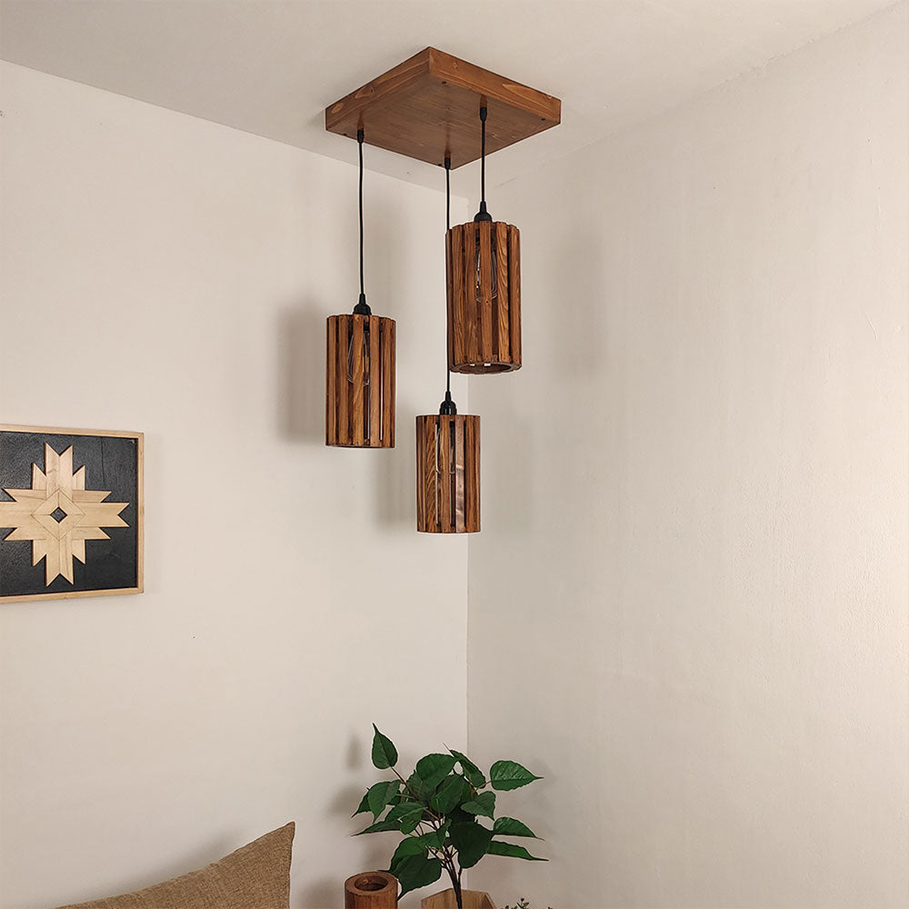 Hanging Light, Hanging Light with  Brown Color, Hanging Light in Wood, Hanging Light for Living & Dining Area, Hanging Light - VT14042