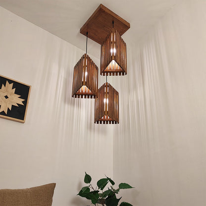 Hanging Light, Hanging Light with  Brown Color, Hanging Light in Wood, Hanging Light for Living & Dining Area, Hanging Light - VT14043