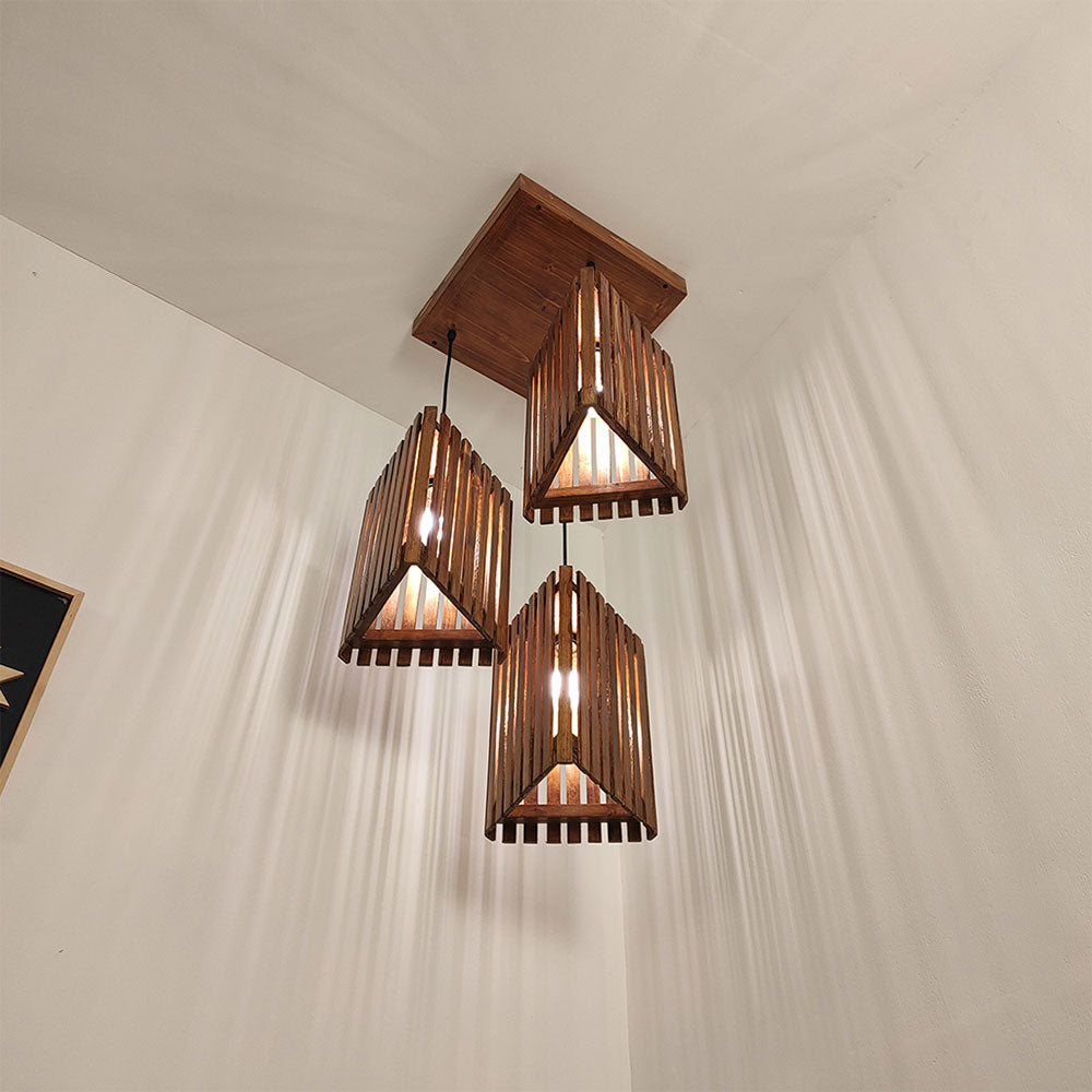 Hanging Light, Hanging Light with  Brown Color, Hanging Light in Wood, Hanging Light for Living & Dining Area, Hanging Light - VT14043