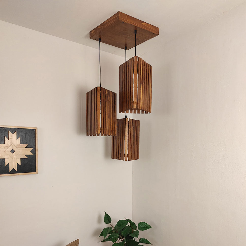 Hanging Light, Hanging Light with  Brown Color, Hanging Light in Wood, Hanging Light for Living & Dining Area, Hanging Light - VT14043