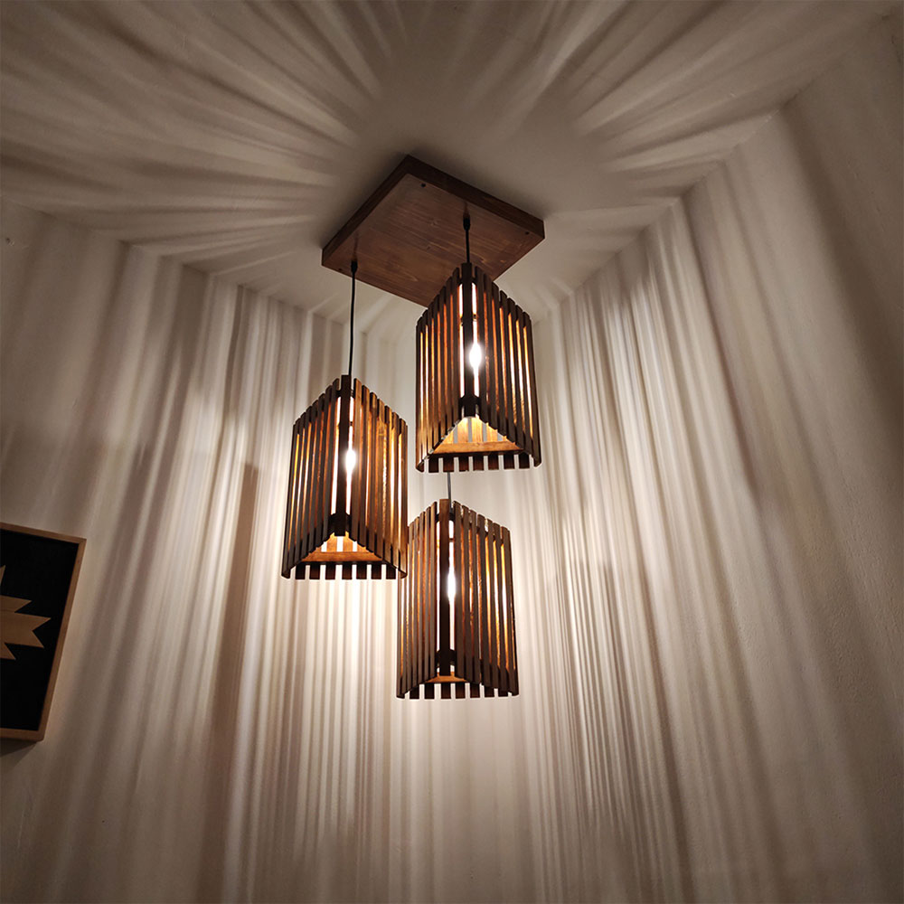 Hanging Light, Hanging Light with  Brown Color, Hanging Light in Wood, Hanging Light for Living & Dining Area, Hanging Light - VT14043