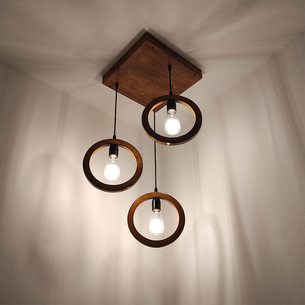 Hanging Light, Hanging Light with  Brown Color, Hanging Light in Wood, Hanging Light for Living & Dining Area, Hanging Light - VT14044