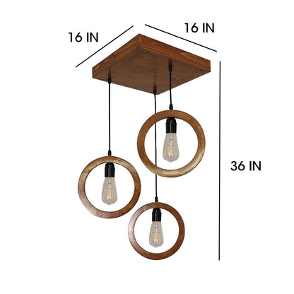 Hanging Light, Hanging Light with  Brown Color, Hanging Light in Wood, Hanging Light for Living & Dining Area, Hanging Light - VT14044