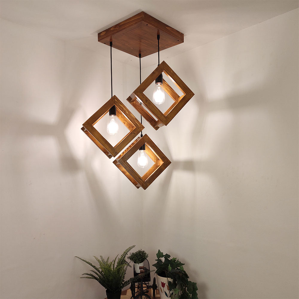 Hanging Light, Hanging Light with  Brown Color, Hanging Light in Wood, Hanging Light for Living & Dining Area, Hanging Light - VT14045