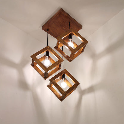 Hanging Light, Hanging Light with  Brown Color, Hanging Light in Wood, Hanging Light for Living & Dining Area, Hanging Light - VT14045