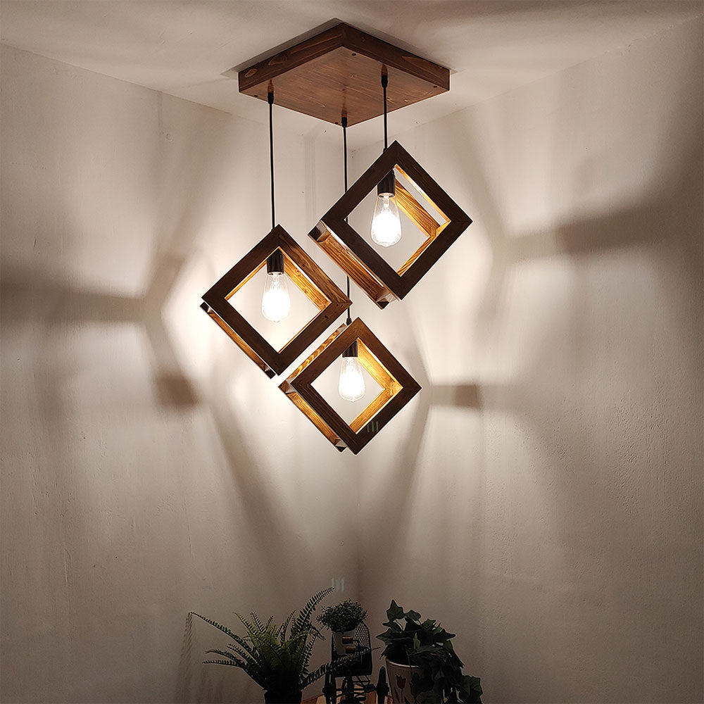 Hanging Light, Hanging Light with  Brown Color, Hanging Light in Wood, Hanging Light for Living & Dining Area, Hanging Light - VT14045