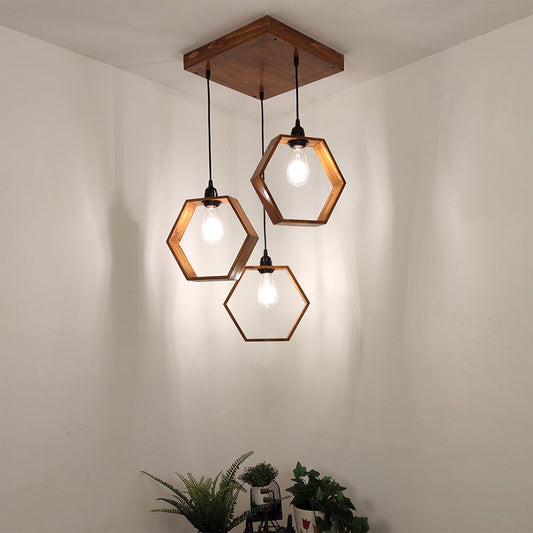 Hanging Light, Hanging Light with  Brown Color, Hanging Light in Wood, Hanging Light for Living & Dining Area, Hanging Light - VT14046