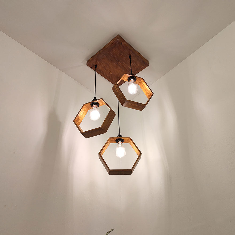 Hanging Light, Hanging Light with  Brown Color, Hanging Light in Wood, Hanging Light for Living & Dining Area, Hanging Light - VT14046